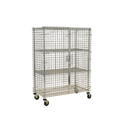 Technibilt Shelving Systems Security Cage, w/Casters, 4 Shelf, 24x48x69 MSEC484F